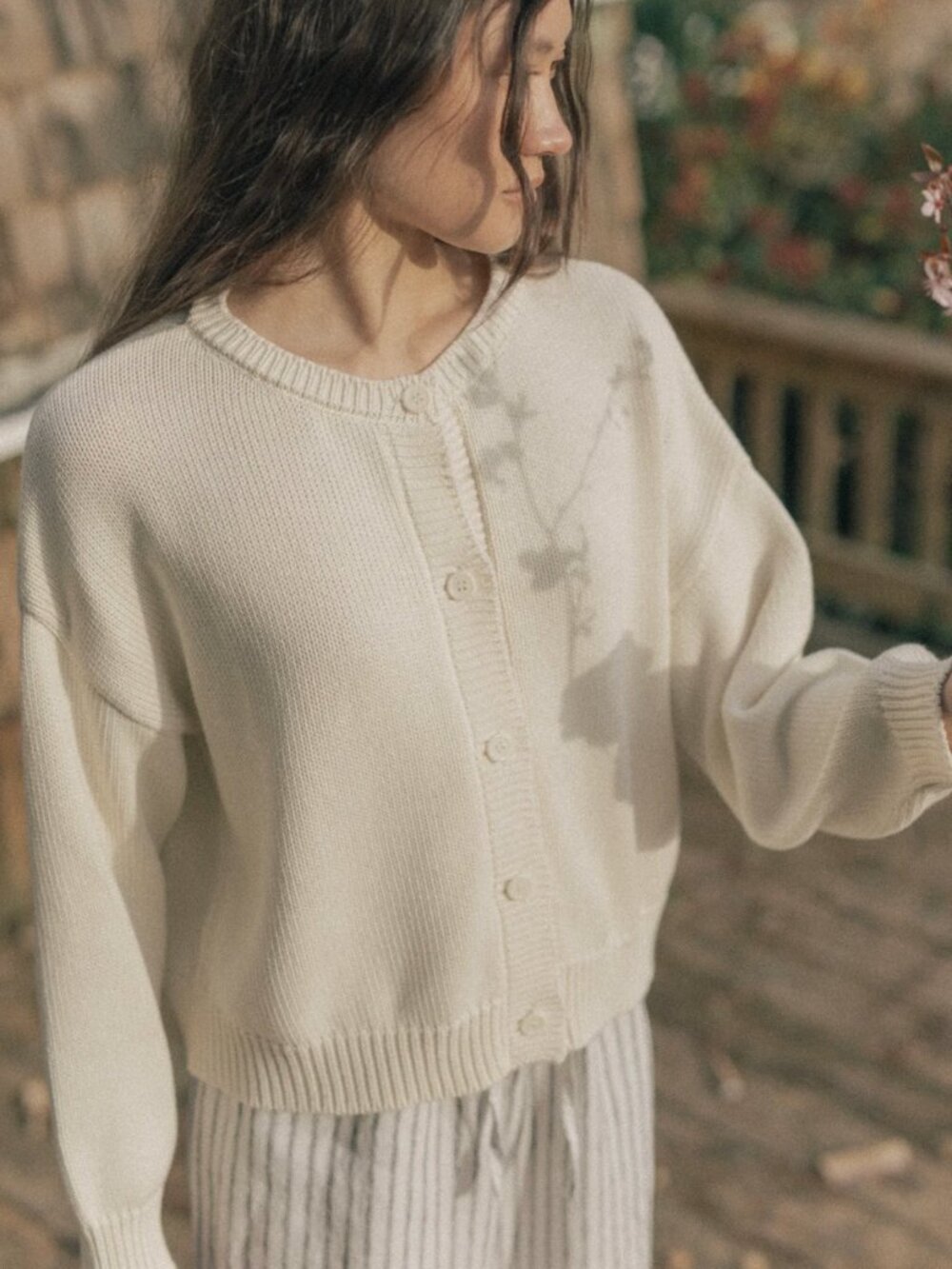 Gillian Stevens - "Willow" Cardigan in Alabaster - Size 1